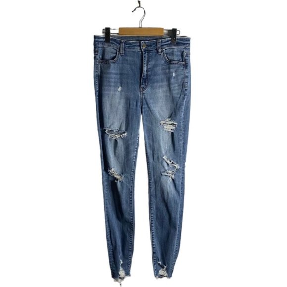 American Eagle Outfitters Denim - American Eagle Women's Light Indigo Highest Rise Destroyed Jeggings